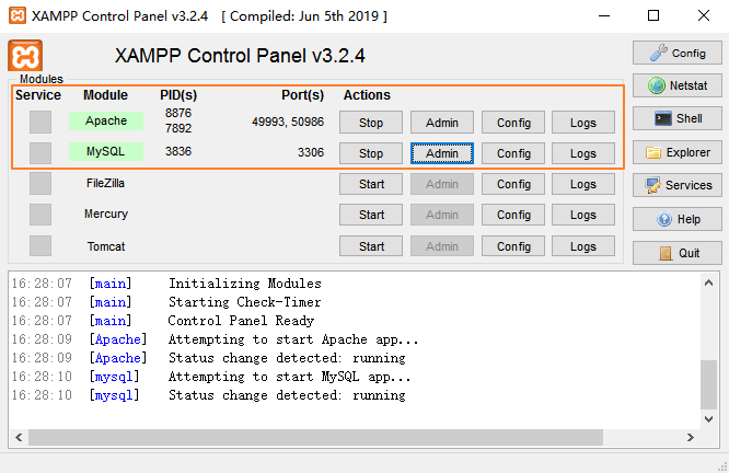设置XAMPP